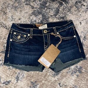 Dark blue denim with Rhinestone embellishments